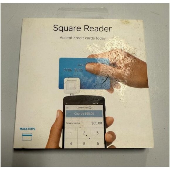 Square Credit Card Reader, 4 1/2" X 4 1/2" X 1", White - Picture 2 of 4